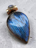Labradorite Solid 925 Sterling Silver Pendant