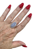 Blue Lace Agate Solid 925 Sterling Silver Ring 10
