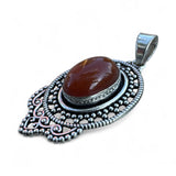 Carnelian Solid 925 Sterling Silver Pendant