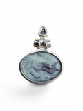 Kammererite & Amethyst Solid 925 Sterling Silver Pendant