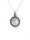 Caribbean Larimar Solid 925 Sterling Silver Pendant with chain