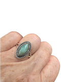 Amazonite Solid 925 Sterling Silver Ring 6