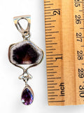 Trapiche Amethyst & African Amethyst Solid 925 Sterling Silver Pendant
