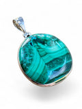 Malachite Solid 925 Sterling Silver Pendant