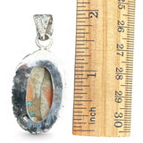 Kingman Turquoise & Spiny Oyster Solid 925 Sterling Silver Pendant