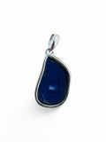 Blue Agate Druzy Solid 925 Sterling Silver Pendant