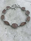Morganite Solid 925 Sterling Silver Bracelet
