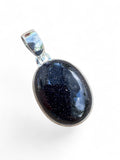 Blue Sandstone Solid 925 Sterling Silver Pendant