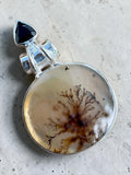 Scenic Agate & Onyx Solid 925 Sterling Silver Pendant