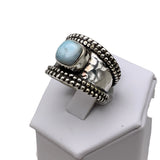 Caribbean Larimar Solid 925 Sterling Silver Ring