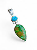 Kingman Blue & Green Mojave Turquoise Solid 925 Sterling Silver Pendant
