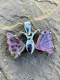 Butterfly Tourmaline Solid 925 Sterling Silver Pendant