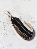 Black Botswana Agate Solid 925 Sterling Silver Pendant