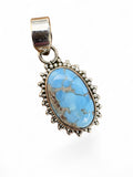 Golden Hills Turquoise Solid 925 Sterling Silver Pendant