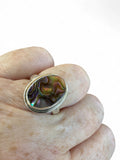 Abalone Solid 925 Sterling Silver Ring 6.5