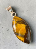 Tiger Eye Silver Overlay Pendant