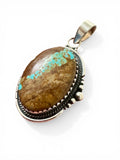 Number 8 Turquoise Solid 925 Sterling Silver Pendant
