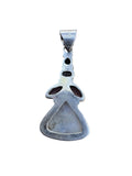 Rainbow Moonstone, Blue Topaz & Amethyst Solid 925 Sterling Silver Pendant