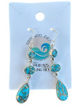 Kingman Blue copper Turquoise Solid 925 Sterling Silver Earrings