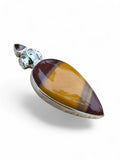 Mookaite Jasper & Garnet Solid 925 Sterling Silver Pendant