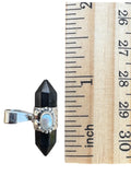 Black Tourmaline & Pearl Solid 925 Sterling Silver Pendant