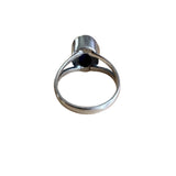 Faceted Blue Lapis Solid 925 Sterling Silver Ring 7