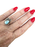 Golden Hills Turquoise Solid 925 Sterling Silver Ring 8