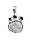 Pearl & Garnet Solid 925 Sterling Silver Pendant