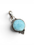 Caribbean Larimar Solid 925 Sterling Silver Pendant