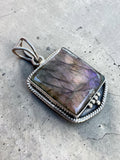 Purple Labradorite Solid 925 Sterling Silver Pendant