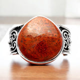 Red Moss Agate Solid 925 Sterling Silver Ring 7