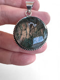 Moss Agate Silver Overlay Pendant