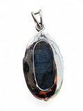 Carved Labradorite Solid 925 Sterling Silver Pendant
