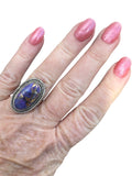Kingman Purple Mojave Turquoise Solid 925 Sterling Silver Ring 7