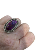 Kingman Purple Mojave Turquoise Solid 925 Sterling Silver Ring 6