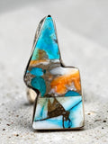 Lightning Bolt Kingman Trifecta Solid 925 Sterling Silver Ring 8