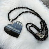 HEART Owyhee Opal Solid 925 Sterling Silver Pendant Necklace