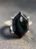 Faceted Black Onyx Solid 925 Sterling Silver Ring 6