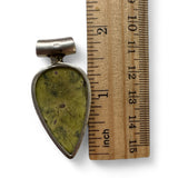 Atlantasite & Peridot Solid 925 Sterling Silver Pendant