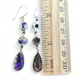 Kingman Violet Dahlia Solid 925 Sterling Silver Earrings