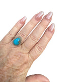 Kingman Turquoise Solid 925 Sterling Silver Ring 7.5