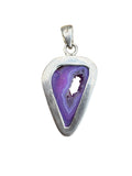 Purple Solar Window Druzy Solid 925 Sterling Silver Pendant