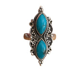 Kingman Turquoise Solid 925 Sterling Silver Ring 7