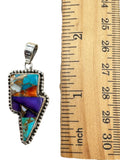 Lightning Bolt Kingman Trifecta Solid 925 Sterling Silver Pendant