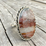 Crazy Lace Agate Solid 925 Sterling Silver Ring 10