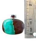 Chrysoprase & Garnet Solid 925 Sterling Silver Pendant