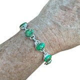 Kingman Green Mojave Turquoise Solid 925 Sterling Silver Bracelet