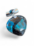 Kingman Turquoise & White Buffalo Solid 925 Sterling Silver Pendant