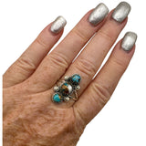 Kingman Turquoise & Spiny Oyster Solid 925 Sterling Silver Ring 10