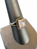 Rose Quartz Solid 925 Sterling Silver Ring 9